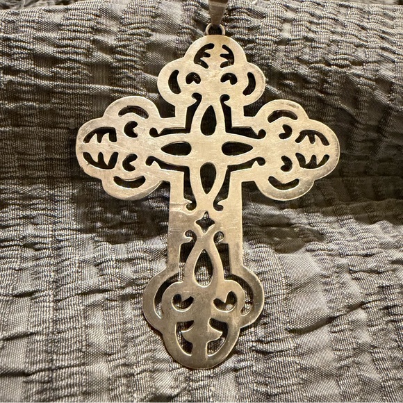 Vintage 925 Sterling Silver Filigree Cross Pendant – Made in Mexico - Picture 5 of 9